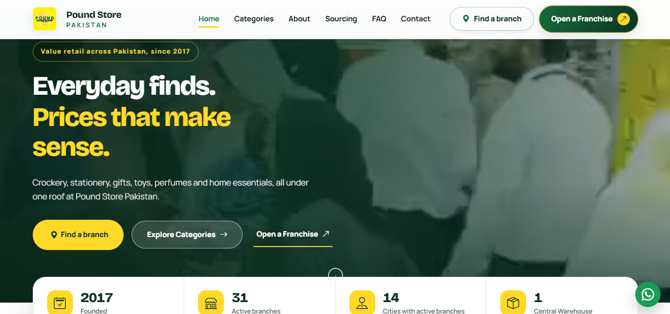 Pound Store Demo Website screenshot